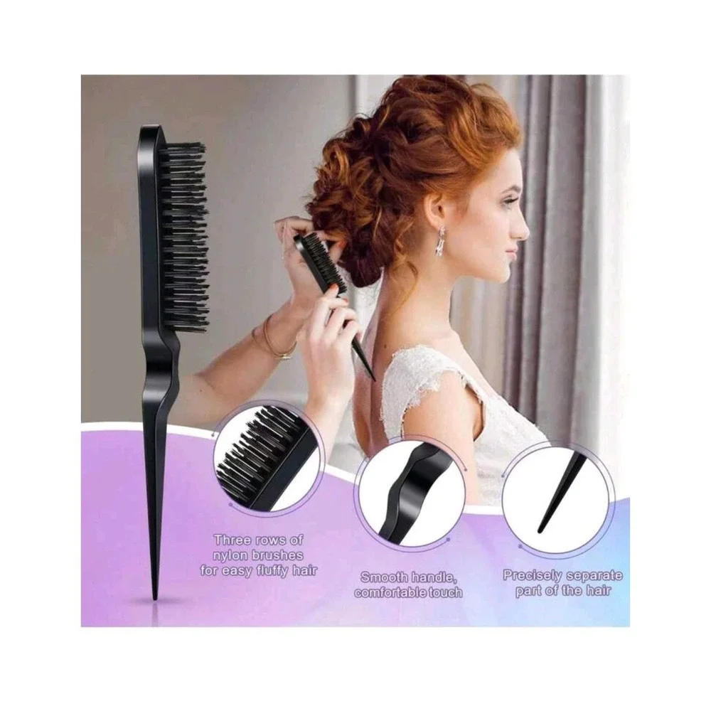 7 Pcs Slick Back Hair Brush Set, Bristle Hair Brush with Spray Bottle, H9